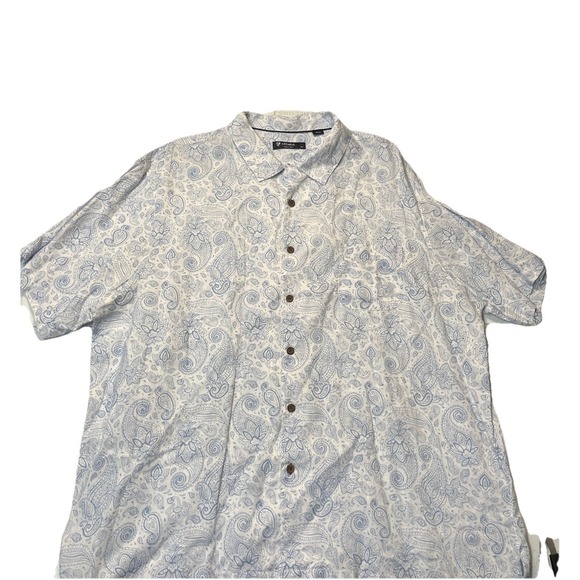 Daniel Cremieux Other - Daniel Cremieux 100% Linen Shirt Mens XXL Paisley Short Sleeve Button Up Resort